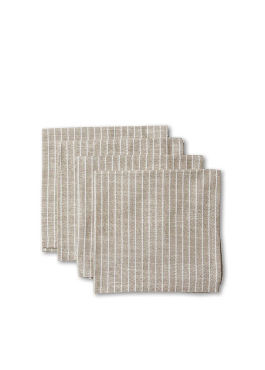 bowral neutral stripe napkin set 4