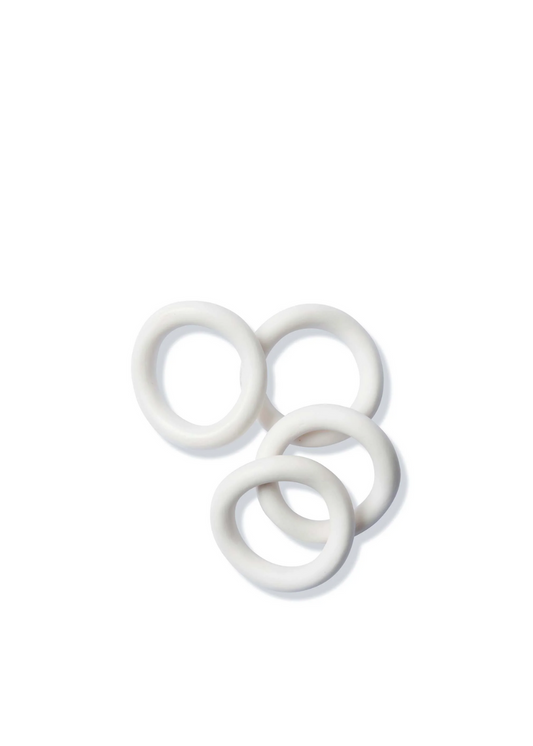 ceramic white napkin ring set of 4