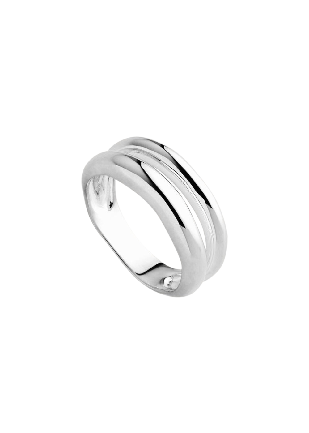 Double band shop silver ring