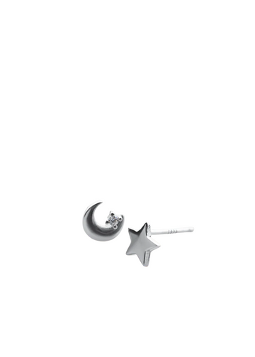 star and moon stud