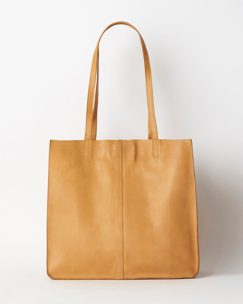 Unlined shop leather tote