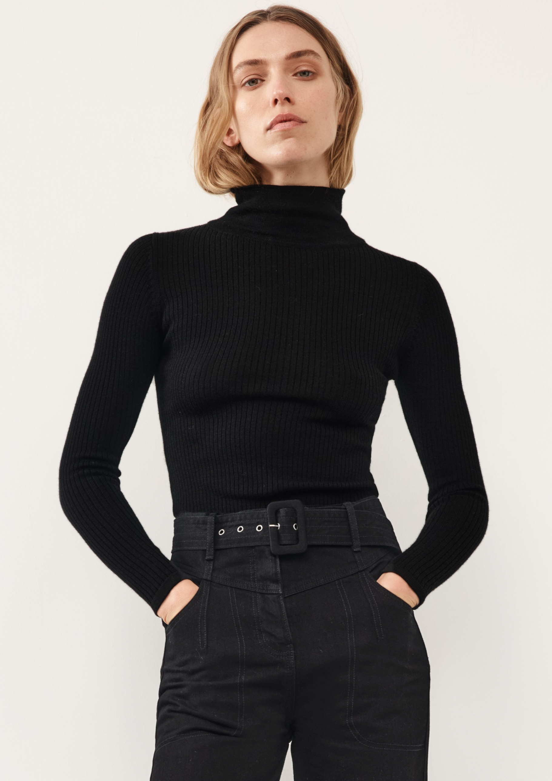 Khaki roll neck best sale top