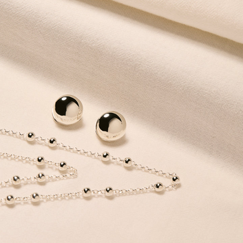 lunar silver huggie earrings