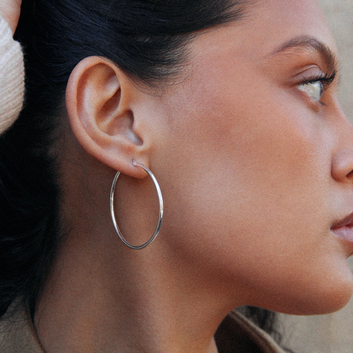 simple hoop - 45mm sterling silver