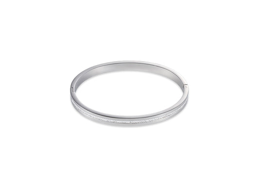 White Crystal Bangle Stainless Steel - 17cm