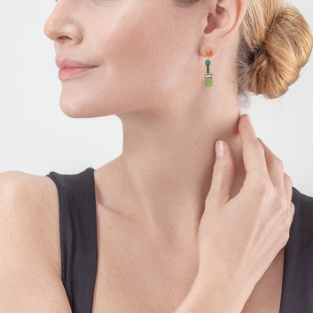Geo Cube Iconic Green Earring