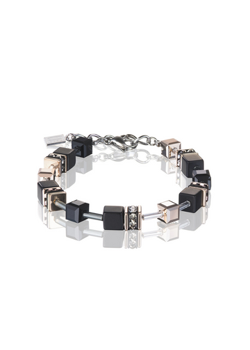 Geo Cube Rose Gold Onyx Bracelet