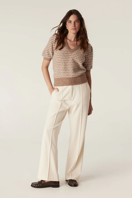 annika mohair top - latte