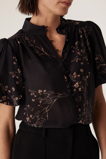 Angelique Blouse - Black Floral