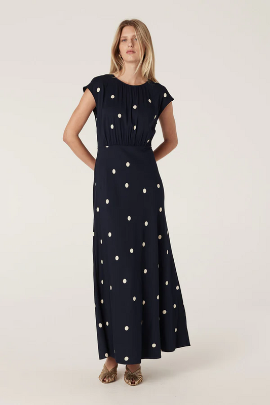 muse dress - navy spot