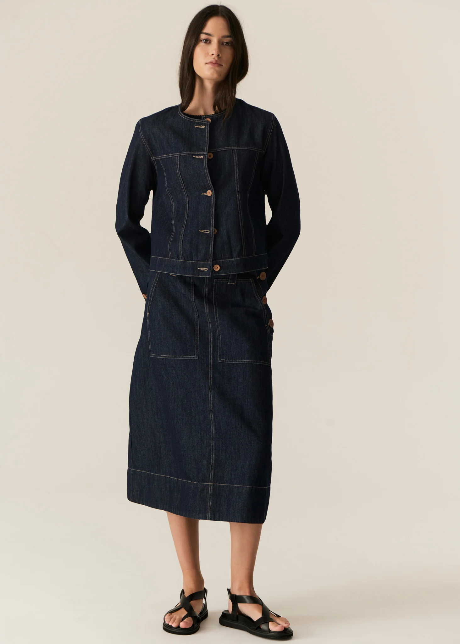 carsen skirt - dark wash