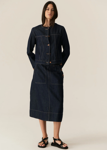 carsen skirt - dark wash