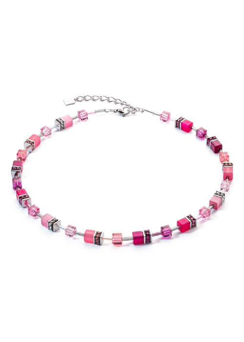 geo cube viva magenta necklace