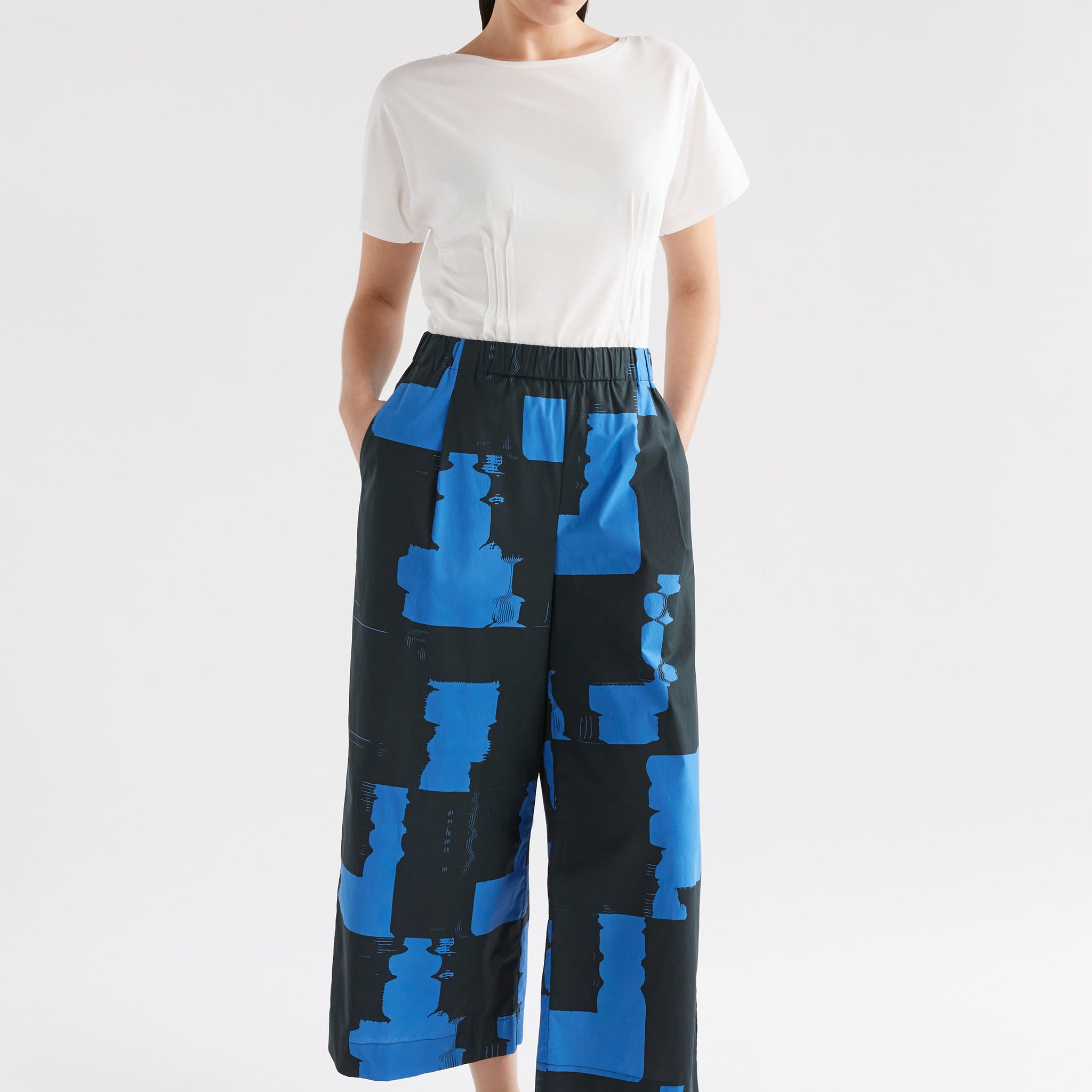 deze pant - blue roller print