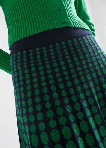 leira knit skirt - navy/green
