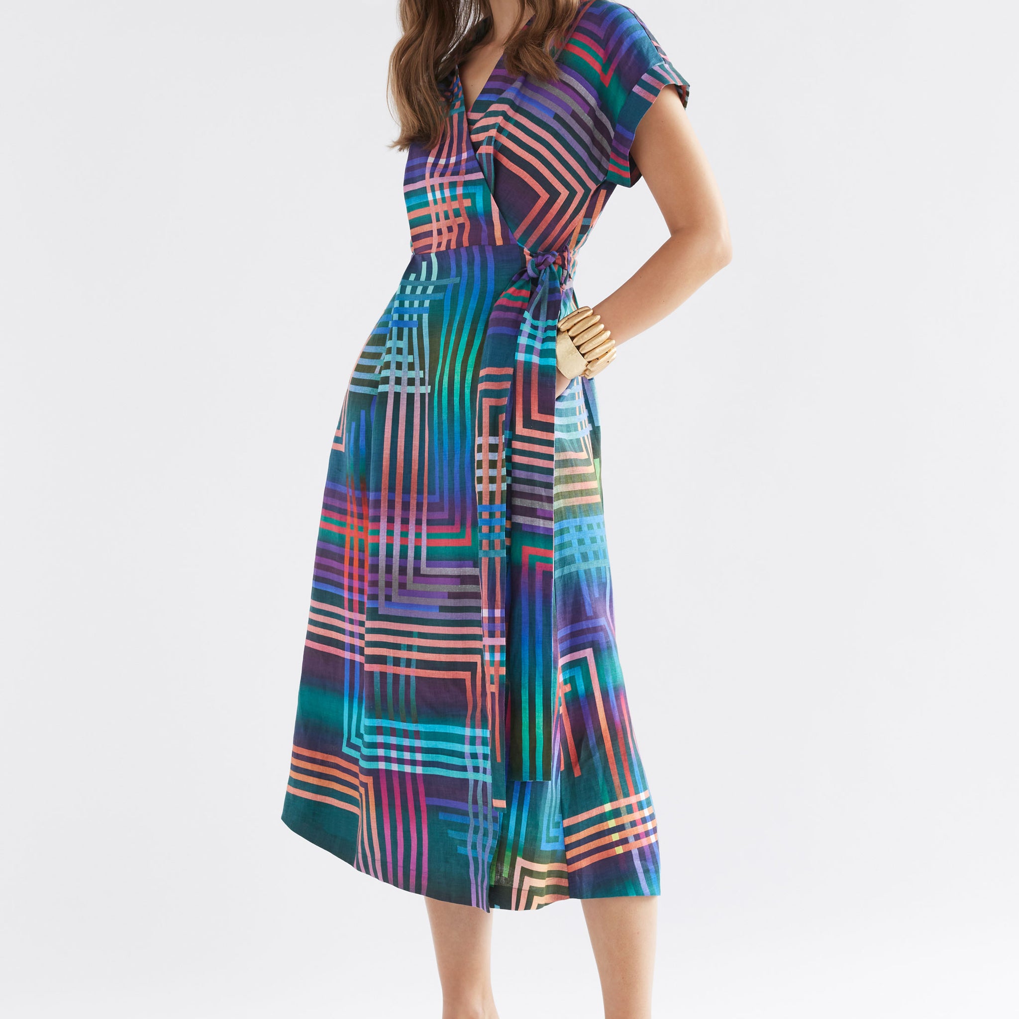 minnen wrap dress - navy ligheten print