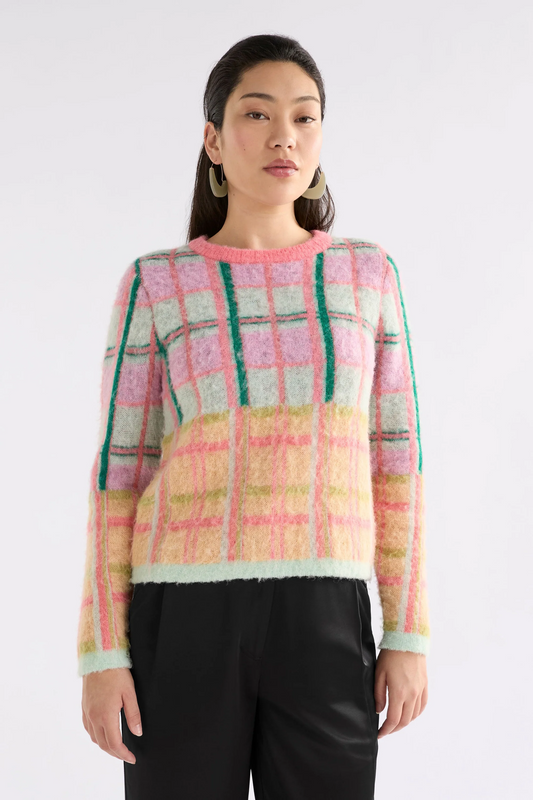 ostti sweater - pink punch check