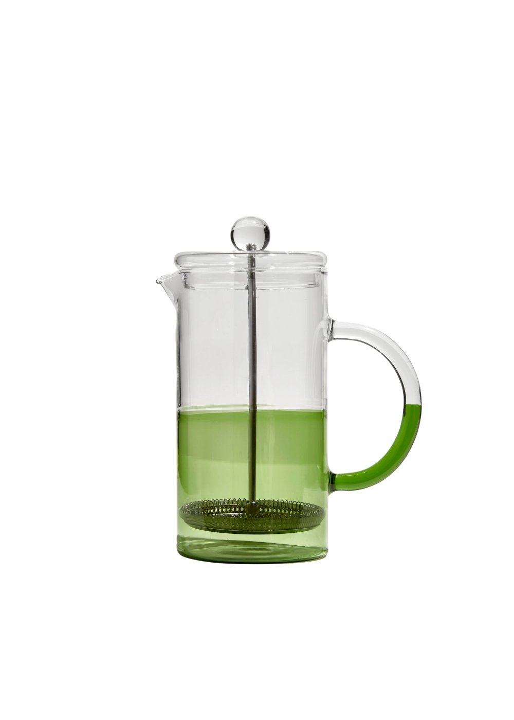 two tone coffee plunger - clear + green