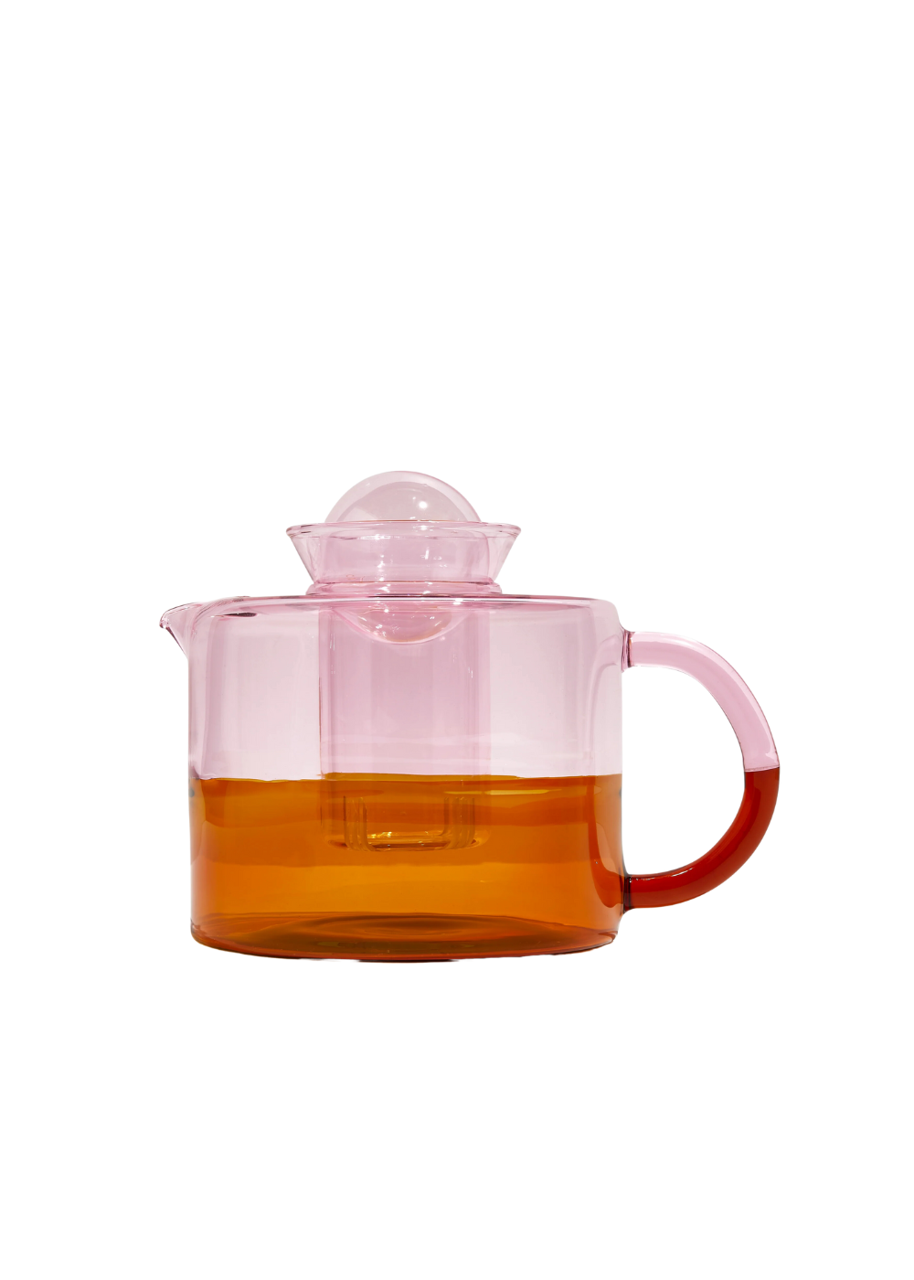 two tone teapot - pink + amber
