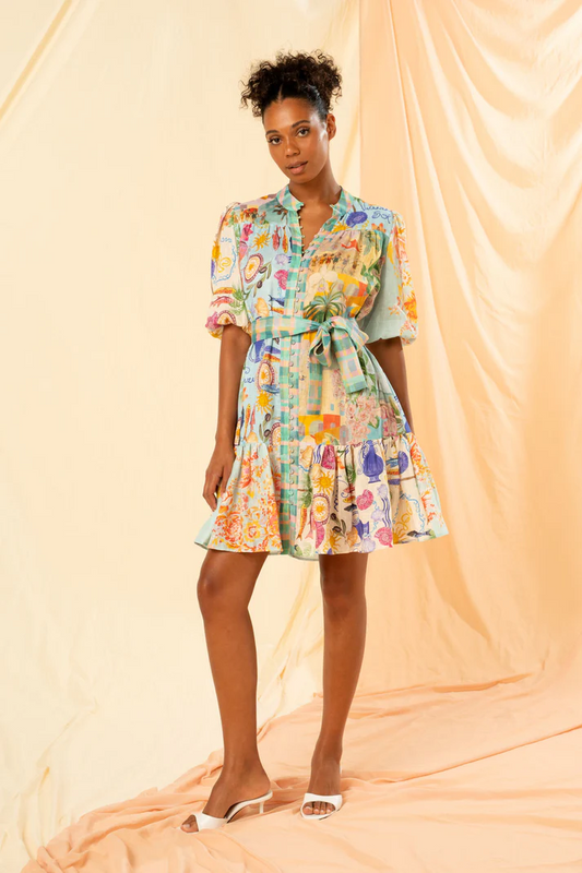 nella mini shirt dress - multi