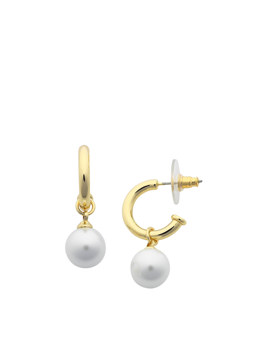 fleur gold pearl earring