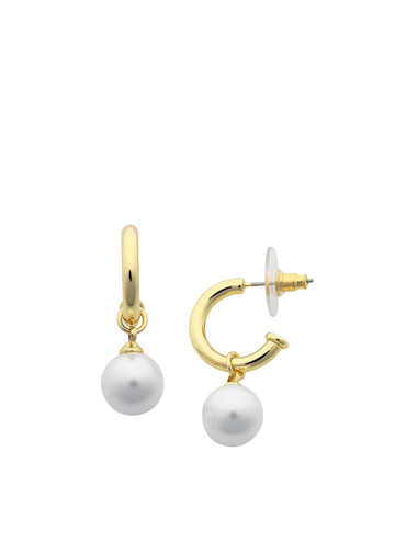 fleur gold pearl earring