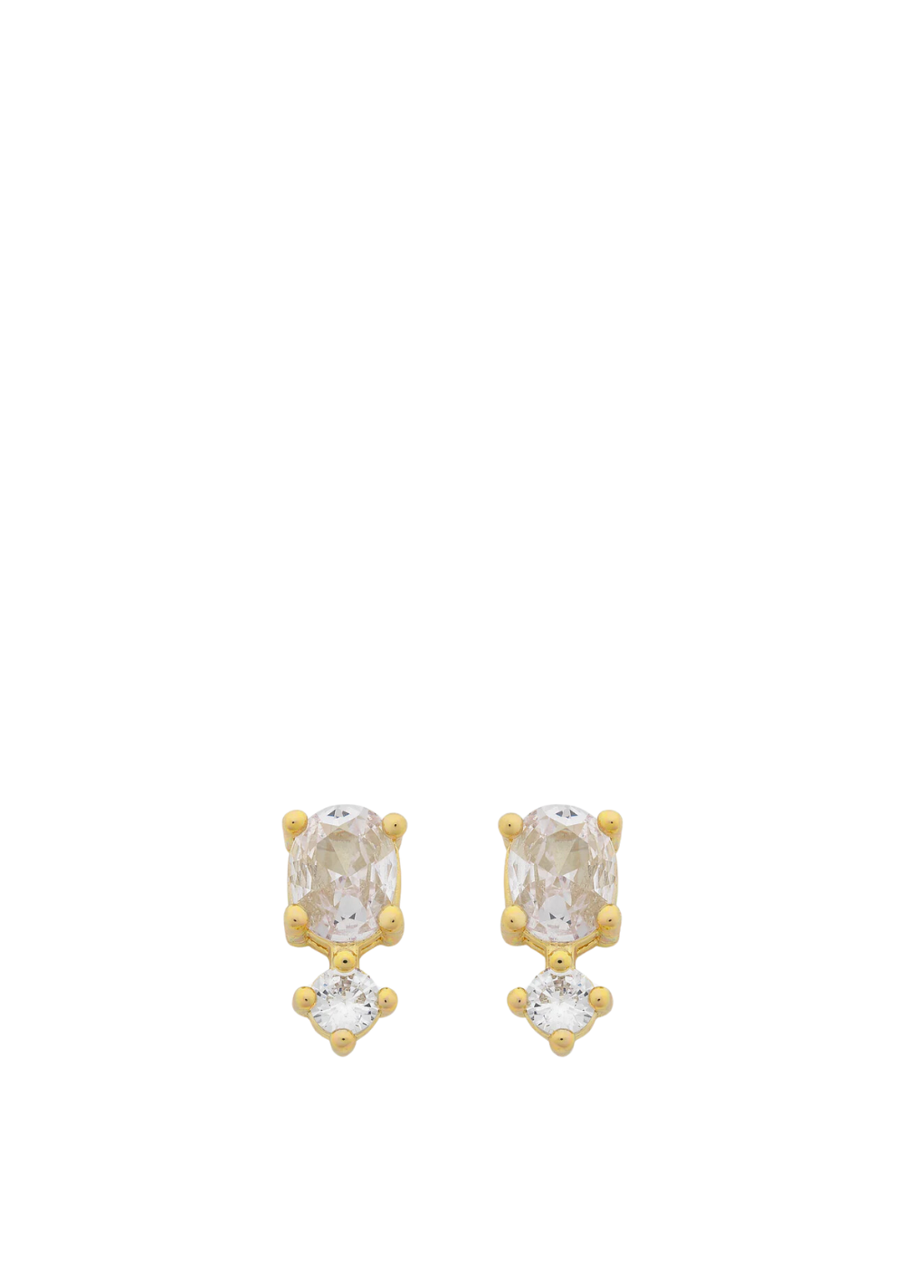 nico gold clear cz stud earring