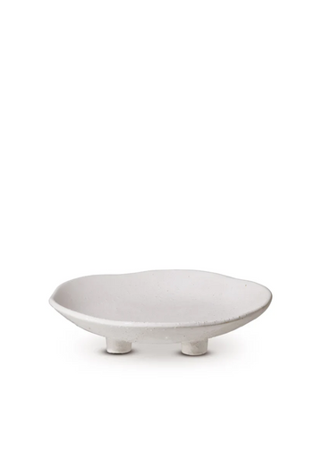 august cream pedestal platter 33x7.5cm