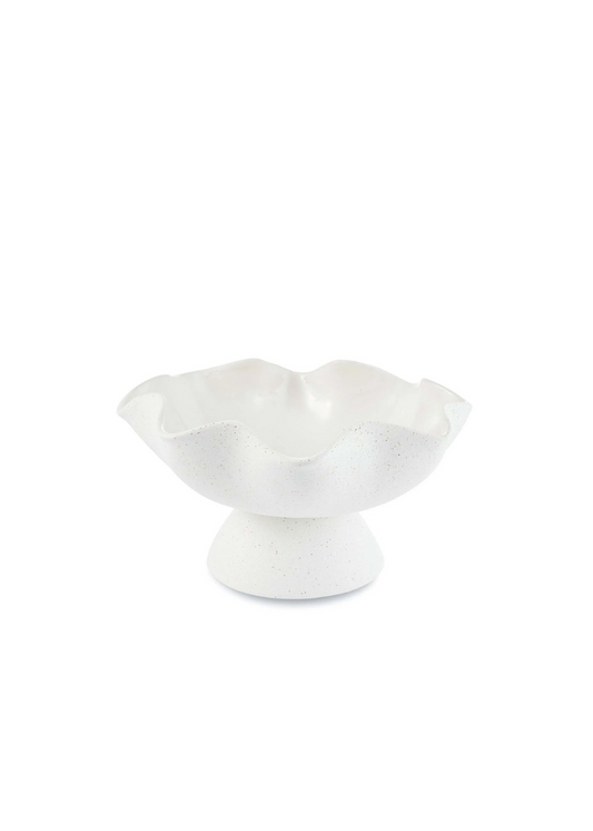 ripple white pedestal bowl