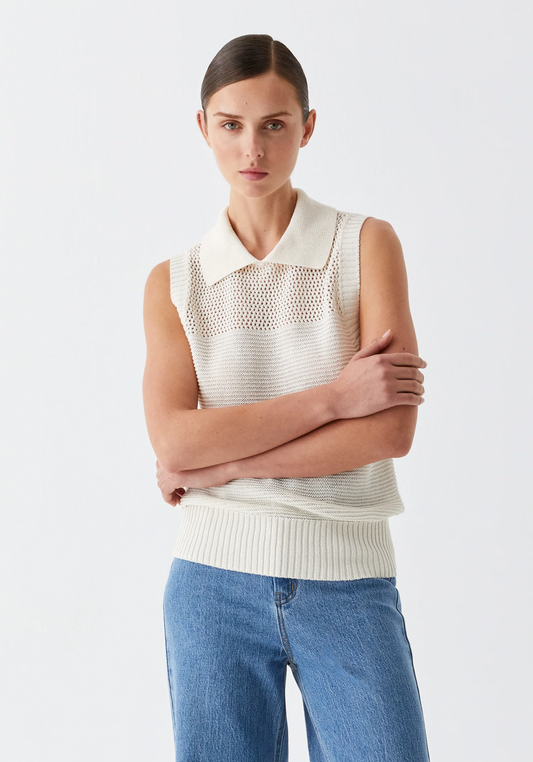 emme knit vest - milk