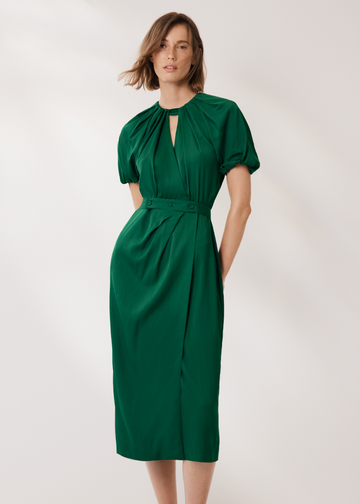 waverley midi dress - dark green