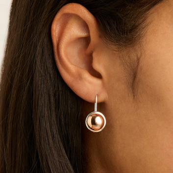 glow earring silver and rose