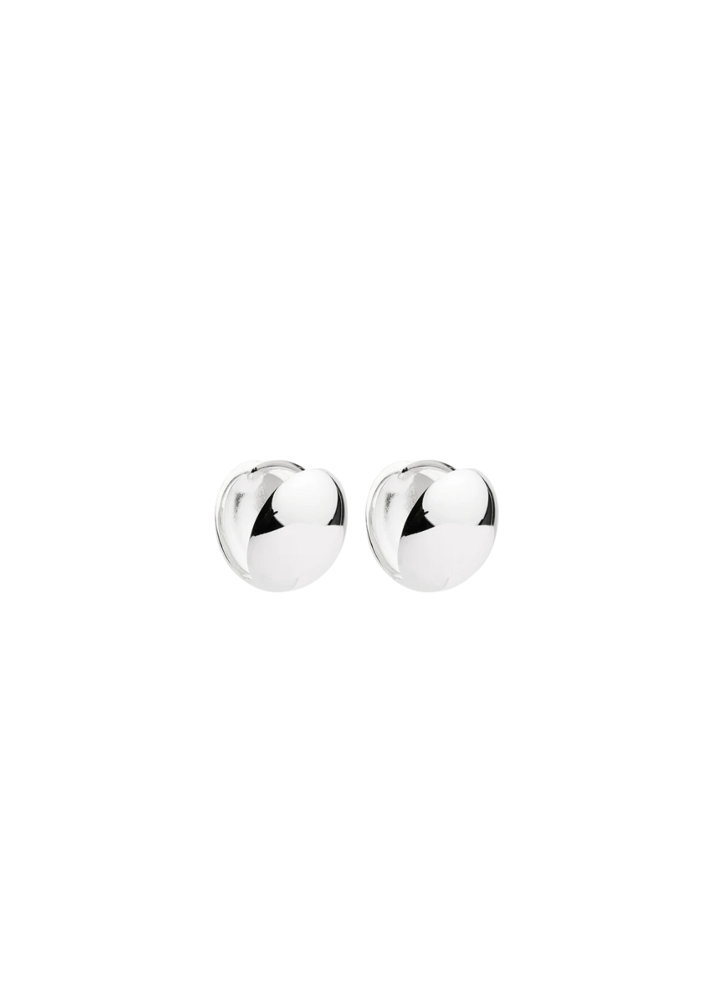 lunar silver huggie earrings