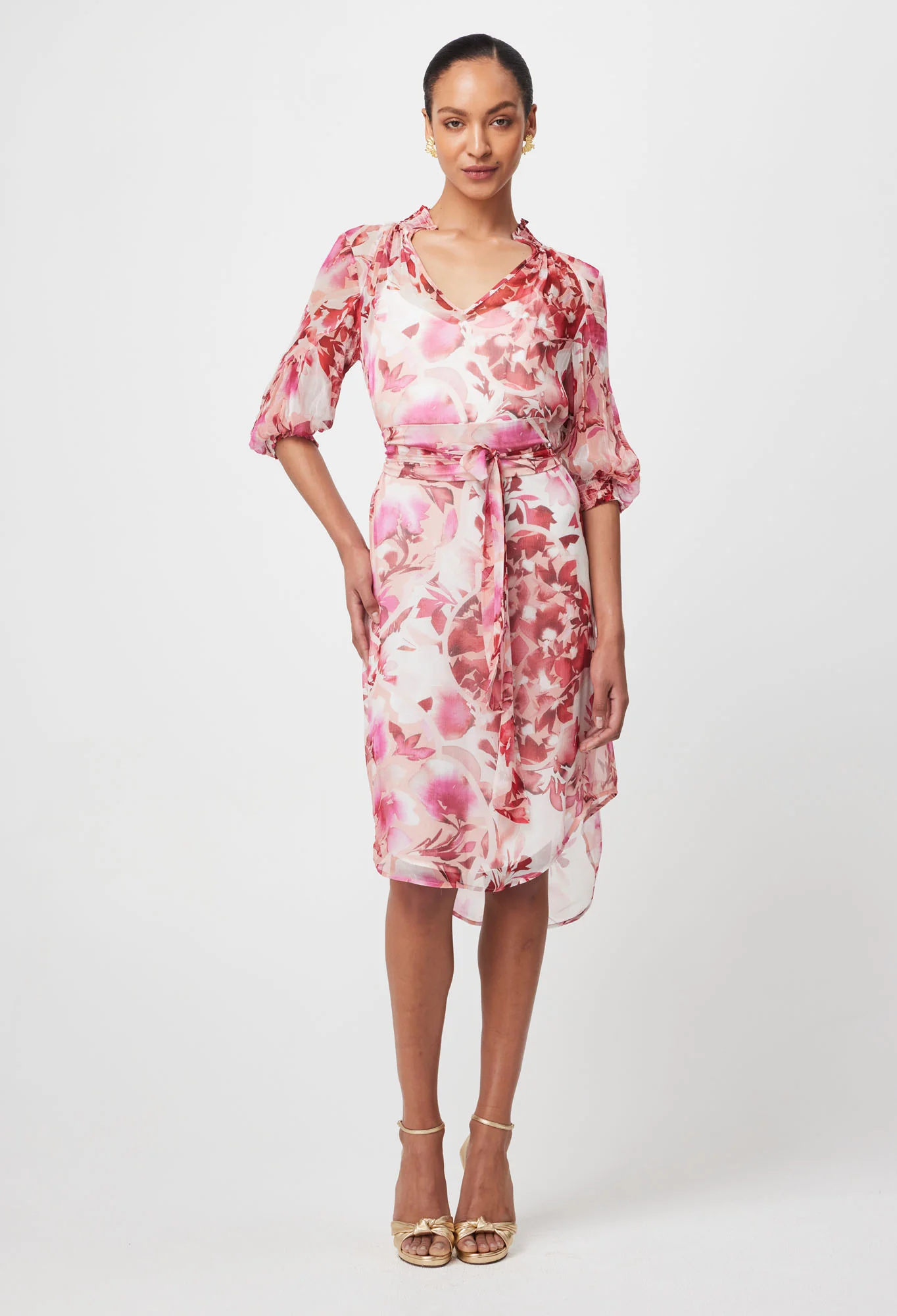 annabelle dress - flamingo flower