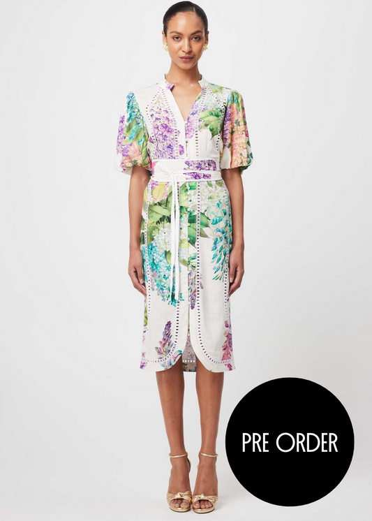 carlyle embroidered dress - wisteria alba | PRE ORDER