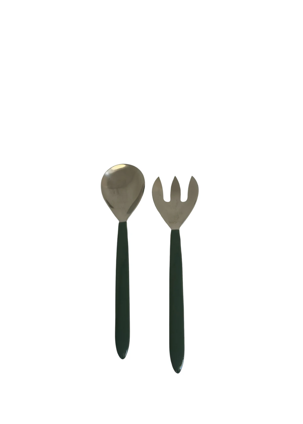 salad servers forest green