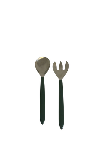 salad servers forest green