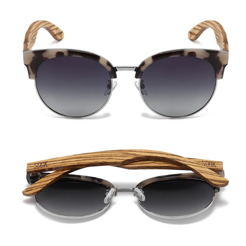 heather ivory tort - grey lens + white maple arms