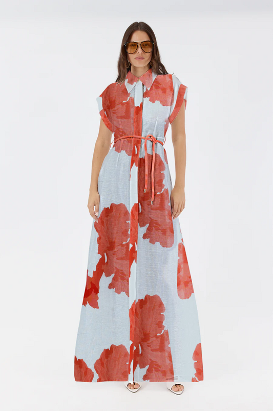 leanne shirt dress red floral