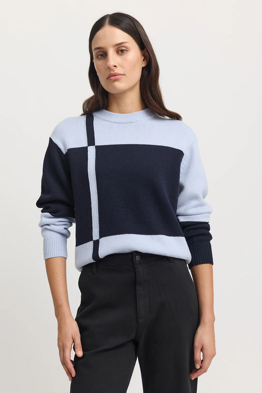 abstract crew knit