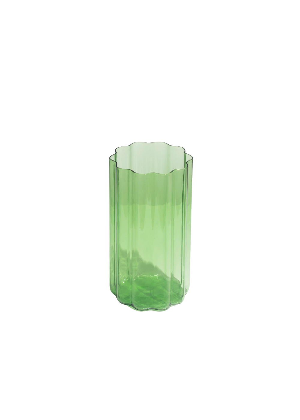 wave vase - green