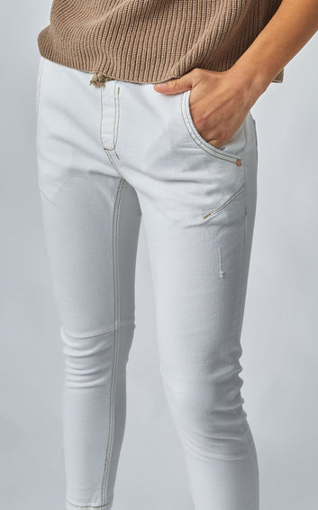 active denim white jeans