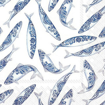 decorative fish white napkins