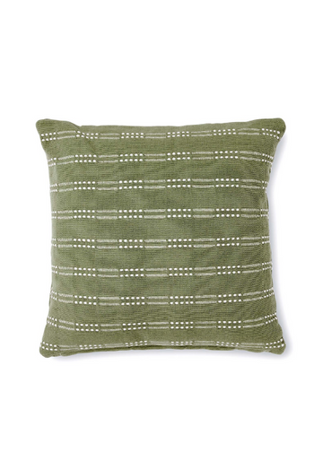 avery olive stripe cushion