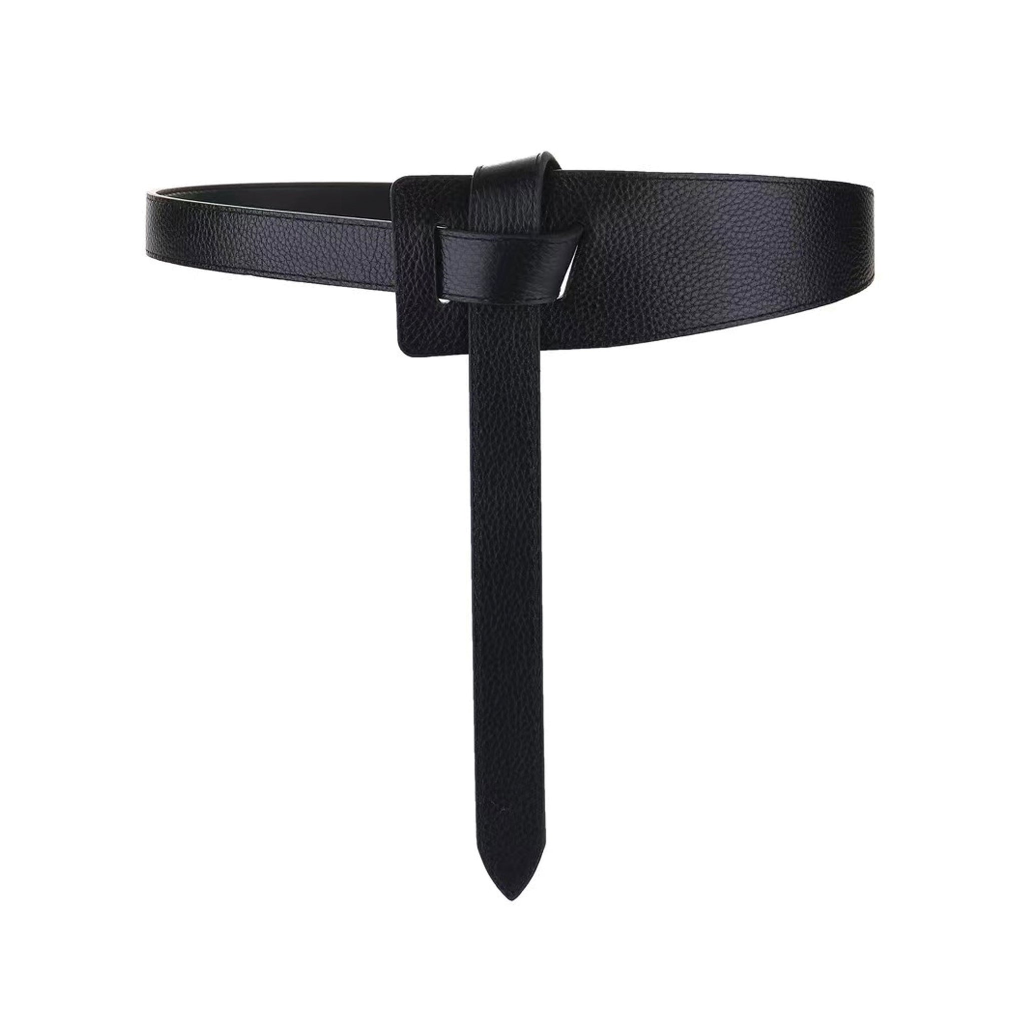 katya leather belt -black