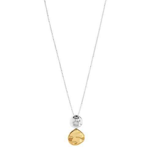 Shard Two-Tone Double Disk Necklace (42cm)