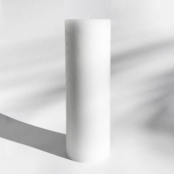 textured pillar candle - pure white
