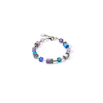Geo Cube Purple, Blue & Silver Bracelet